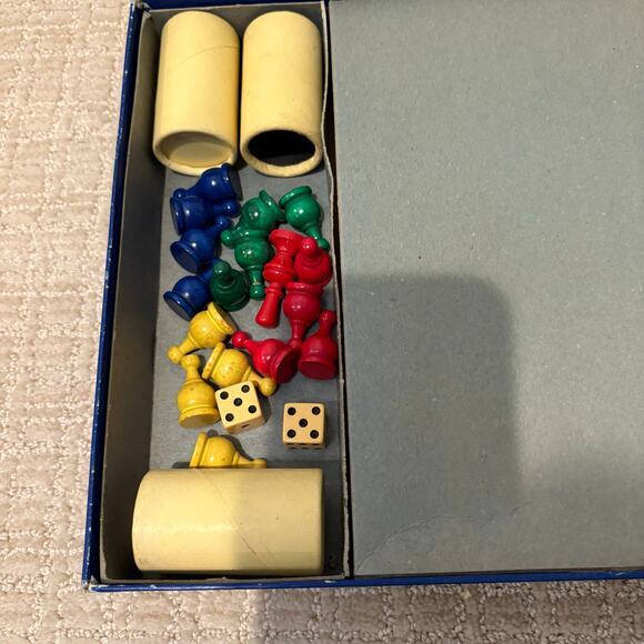 Vintage 1959 PARCHEESI No. 2 Gold Seal Edition Selchow & Righter Mostly Complete - Picture 5 of 6